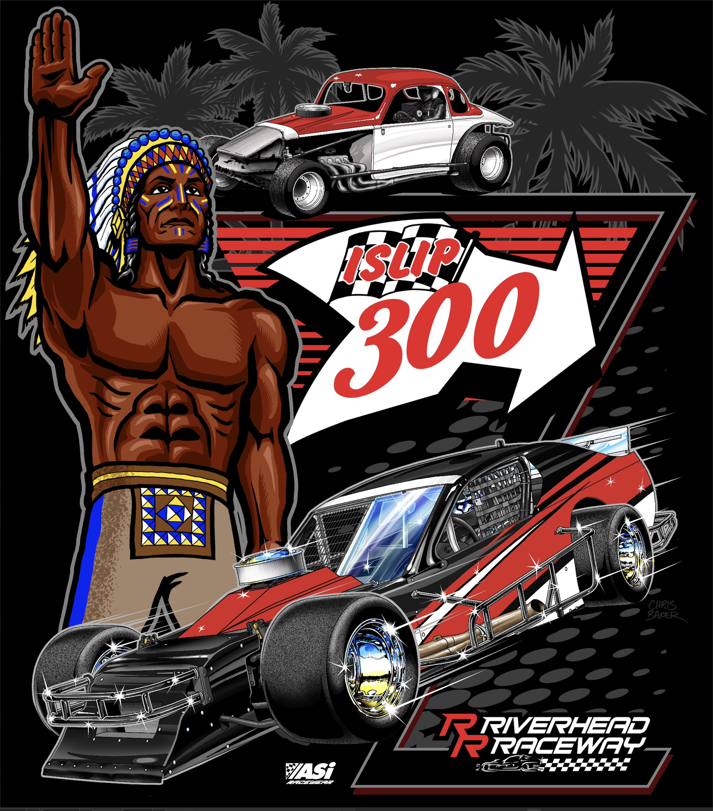 2025 ISLIP 300 Black T Shirt