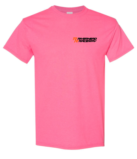 Riverhead Raceway "Modified Circle Logo" T-shirt - Safety Pink