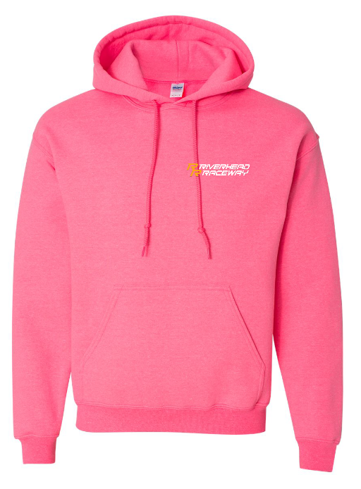 Riverhead Raceway "Modified Circle Logo" Hooded Sweatshirt - Safety Pink