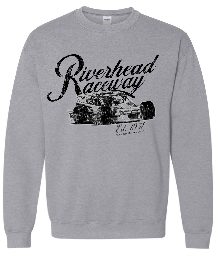 Riverhead Raceway Vintage Crew Sweatshirt - Grey