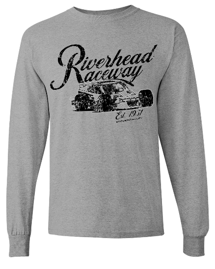 Riverhead Raceway Vintage Long Sleeve T-shirt - Grey