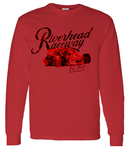Riverhead Raceway Vintage Long Sleeve T-Shirt - Red