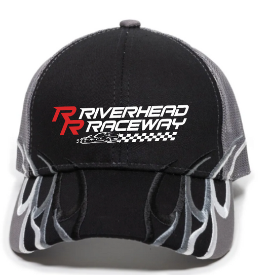 Riverhead Raceway Flame Snap Back Hat - Black