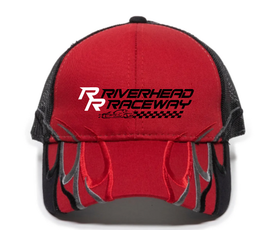 Riverhead Raceway Flame Snap Back Hat - Red