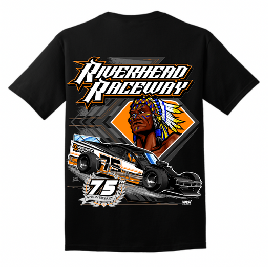 75 Ann. Indian Black T shirt